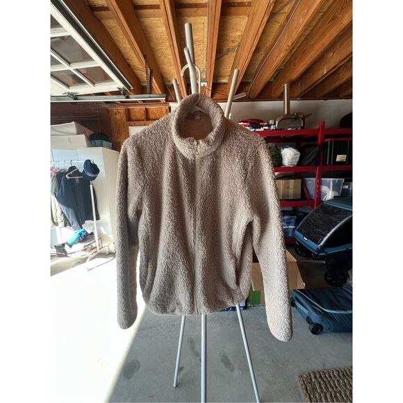 UniGlo Teddy Sherpa Jacket Fleece Beige Size M - Picture 5 of 8